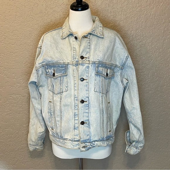 Hard Rock Cafe Retro Vintage Acid Wash 90's Denim Jacket Cancun Size M - Picture 2 of 13